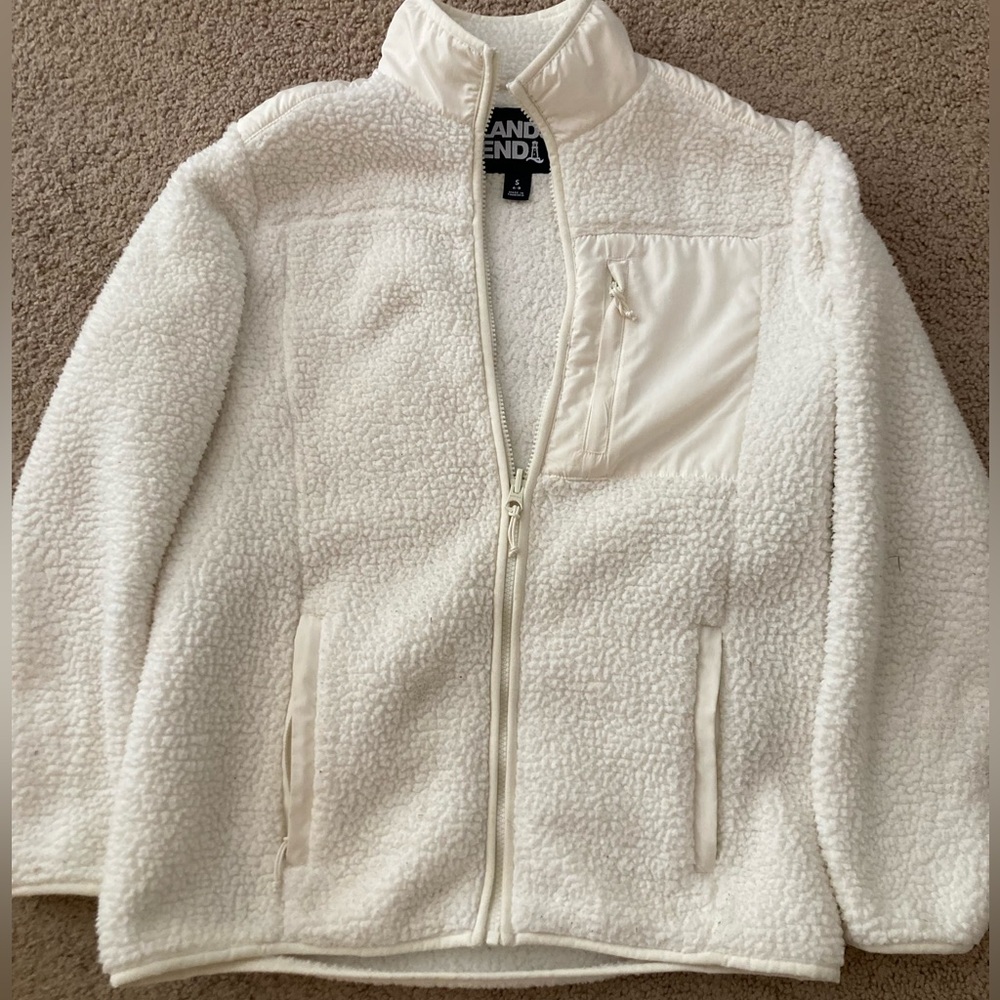 Lands End ivory fleece jacket